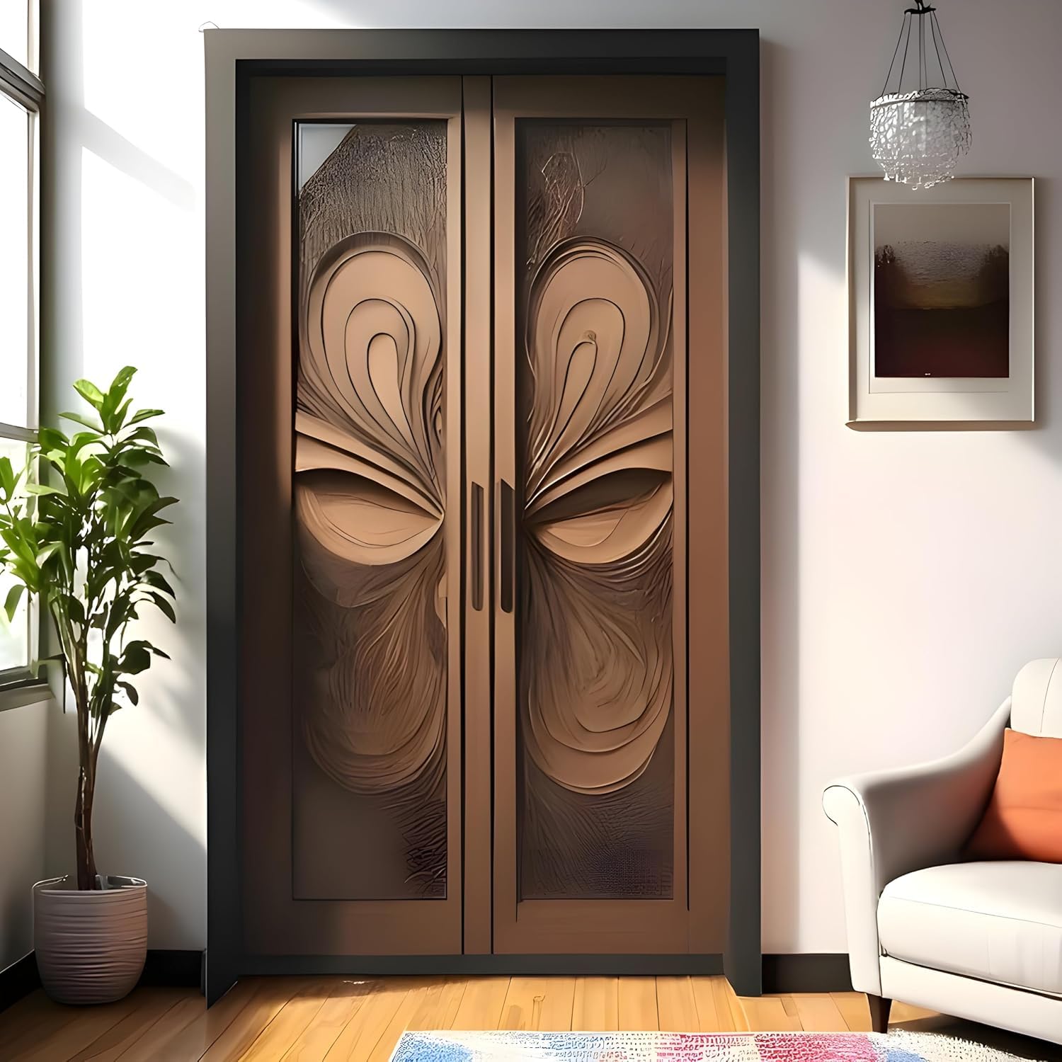 Premium Sagwan Wood Double Door by Australian Handicraft